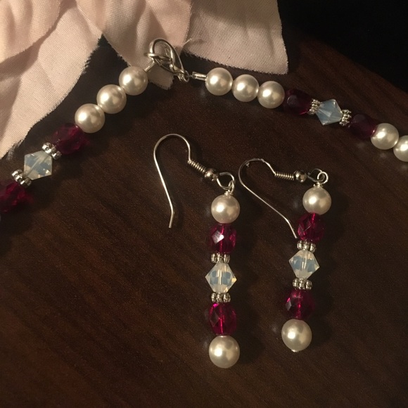 One of a kind handmade Necklace and Earring Set!! - Picture 2 of 3
